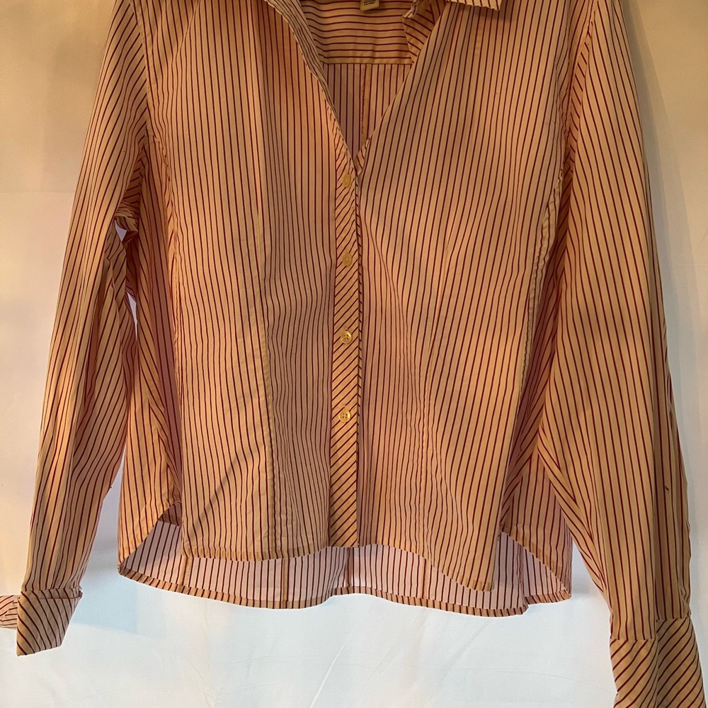Striped Button-Up Women's Top